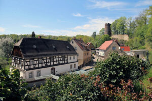 Foto: Kohren-Sahlis - Blick auf die Stadt und die Burgruine