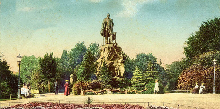 Foto: Leipzig - Bismarck-Denkmal - Postkarte 1908 gelaufen
